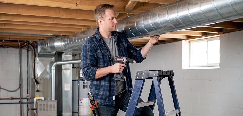 Exposed Spiral Ductwork in Union